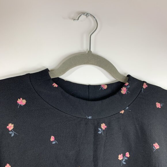 Amour Vert Ebele Floral Printed Luxe Fleece Sweatshirt Top Black Size XL NWT - Picture 3 of 8